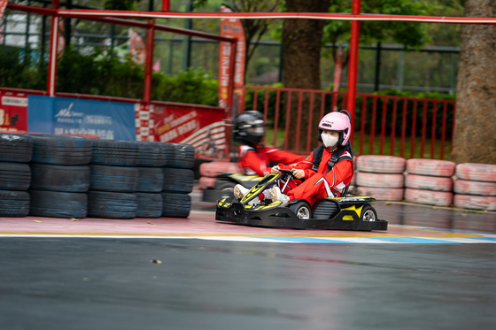 4130CrMo Frame Kids Electric Go Kart Racing Par Cross Front Wheels 3.5kw